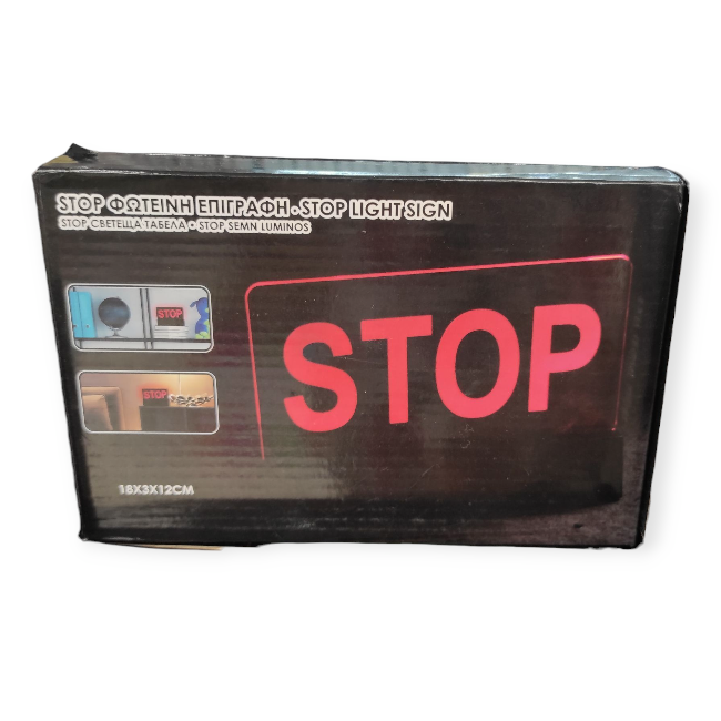 Stop lámpa piros fénnyel – dekor világítás 18 cm