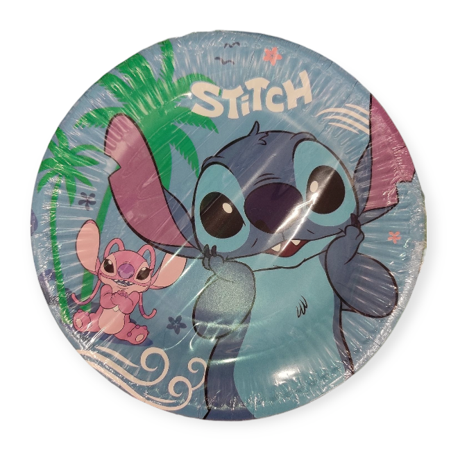 Stitch papírtányér szett – 6 db 20 cm-es parti tányér gyerekzsúrra