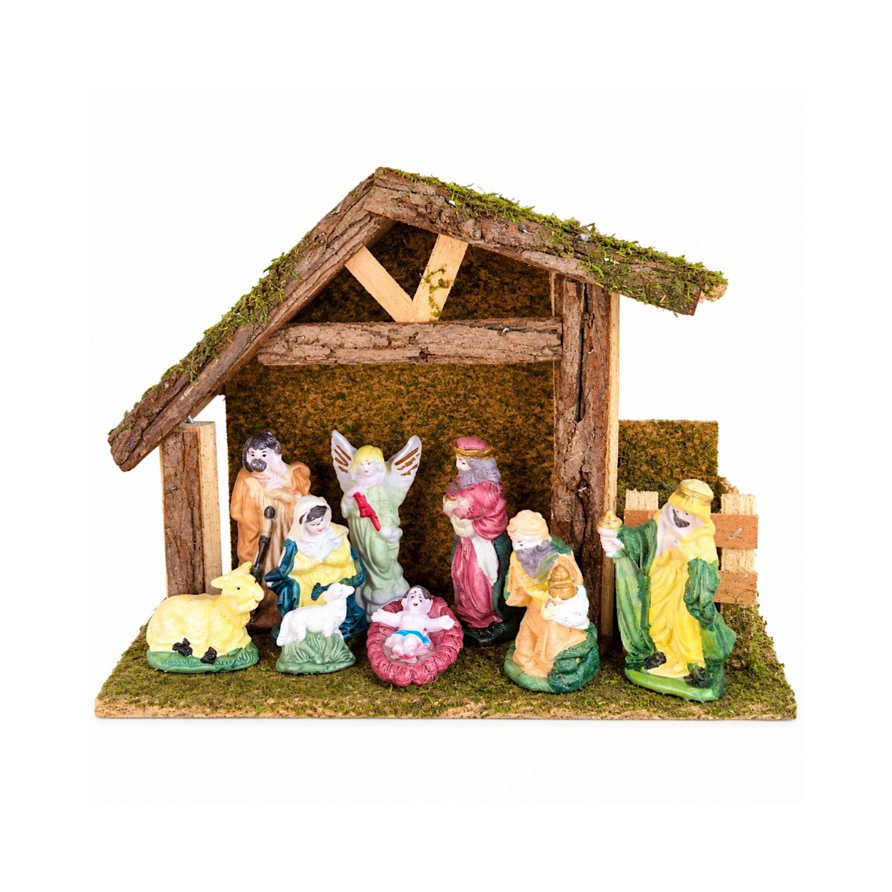 Karácsonyi betlehem 9 db porcelán figurával (28x18 cm)