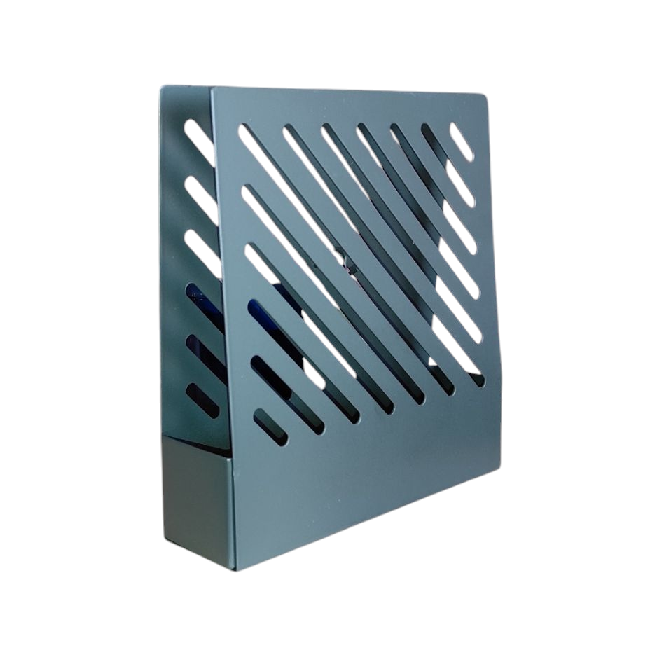 Metal szúnyogriasztó spirál tartó – elegáns szürke csíkokkal, 15x4x16 cm