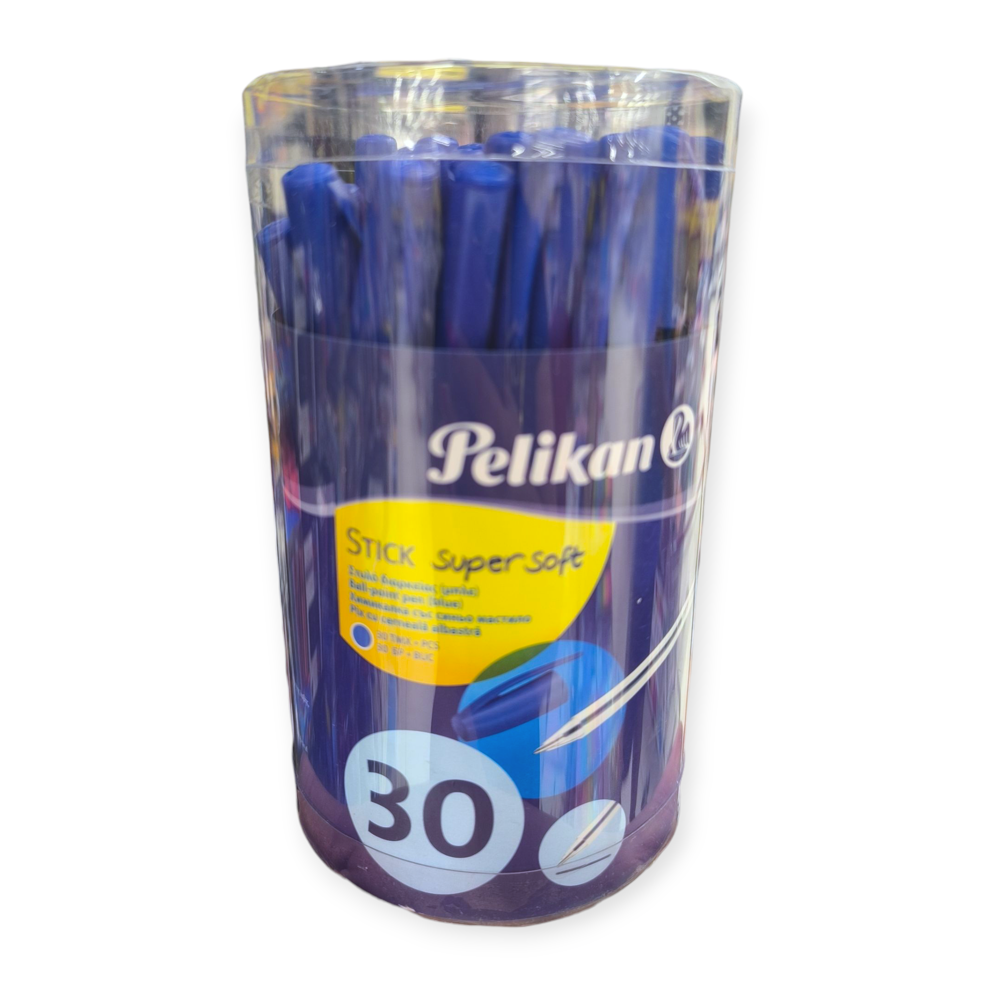 Pelikan golyóstoll készlet – 30 db, kék tinta, átlátszó ház