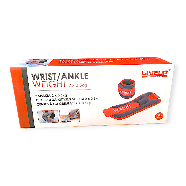 Liveup narancssárga csukló- és bokasúly szett – 0,5 kg × 2 db