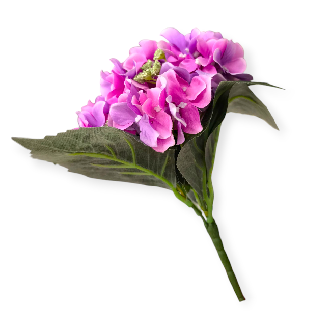 Lila hortenzia művirágcsokor – 22 cm