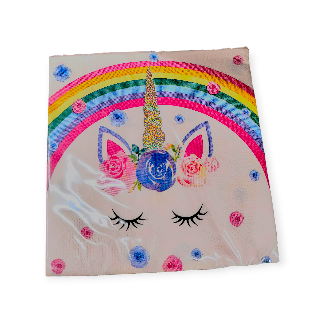 Unicorn Rainbow rózsaszín 2 rétegű szalvéta – 33×33 cm, 12 db
