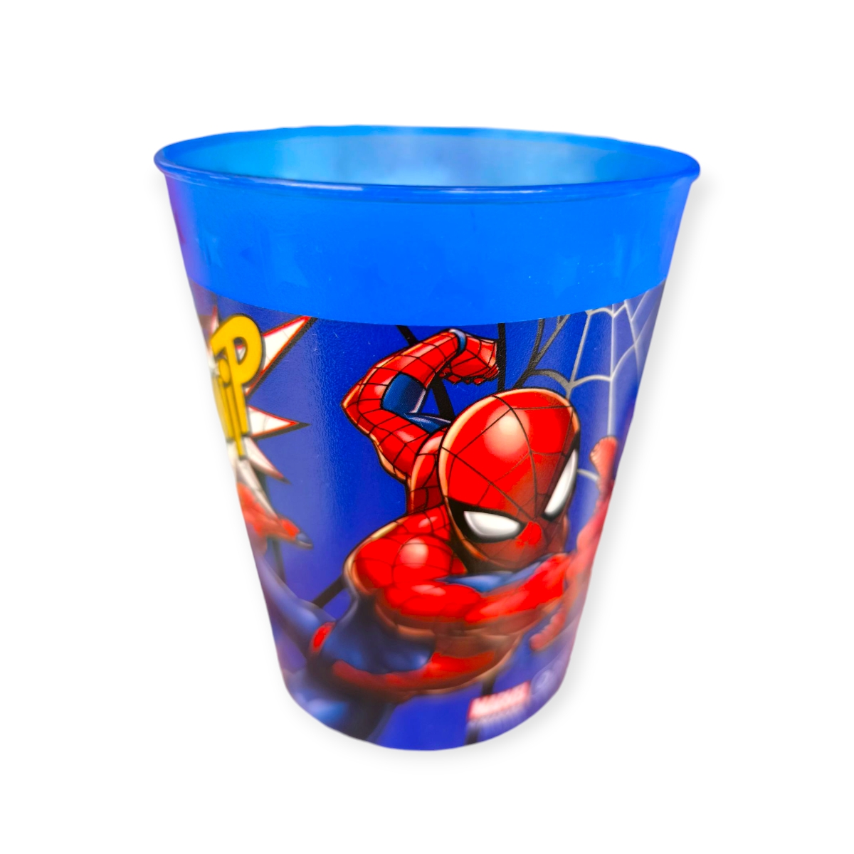 Újrafelhasználható Pókember kék műanyag party pohár 250ml