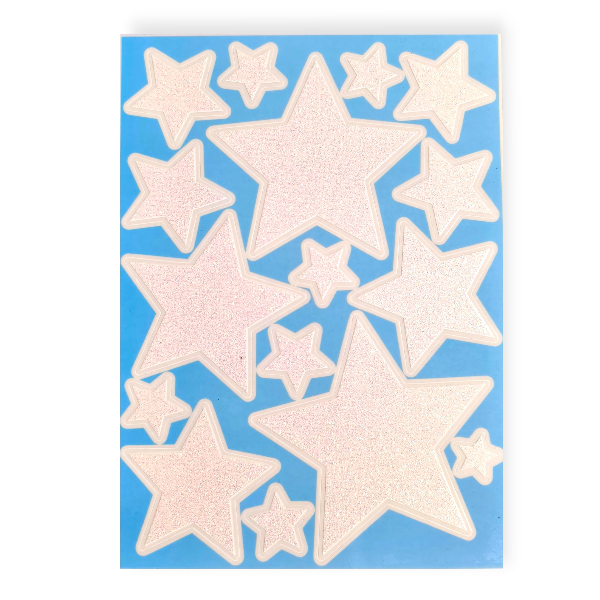 Karácsonyi ablakmatrica fehér csillag mintával – csillogó dekor 20×30 cm