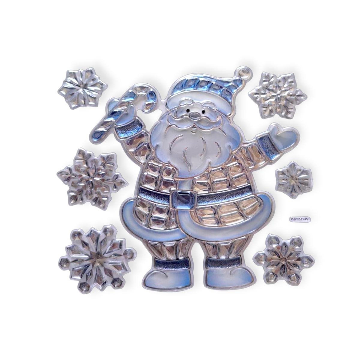 Karácsonyi ablakmatrica kristályos Mikulás mintával 18x24 cm