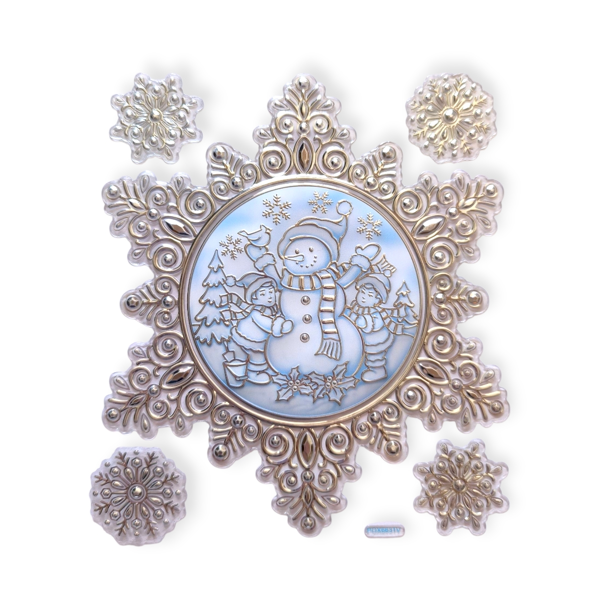 Gyönyörű hópehely karácsonyi ablakmatrica 20x30 cm