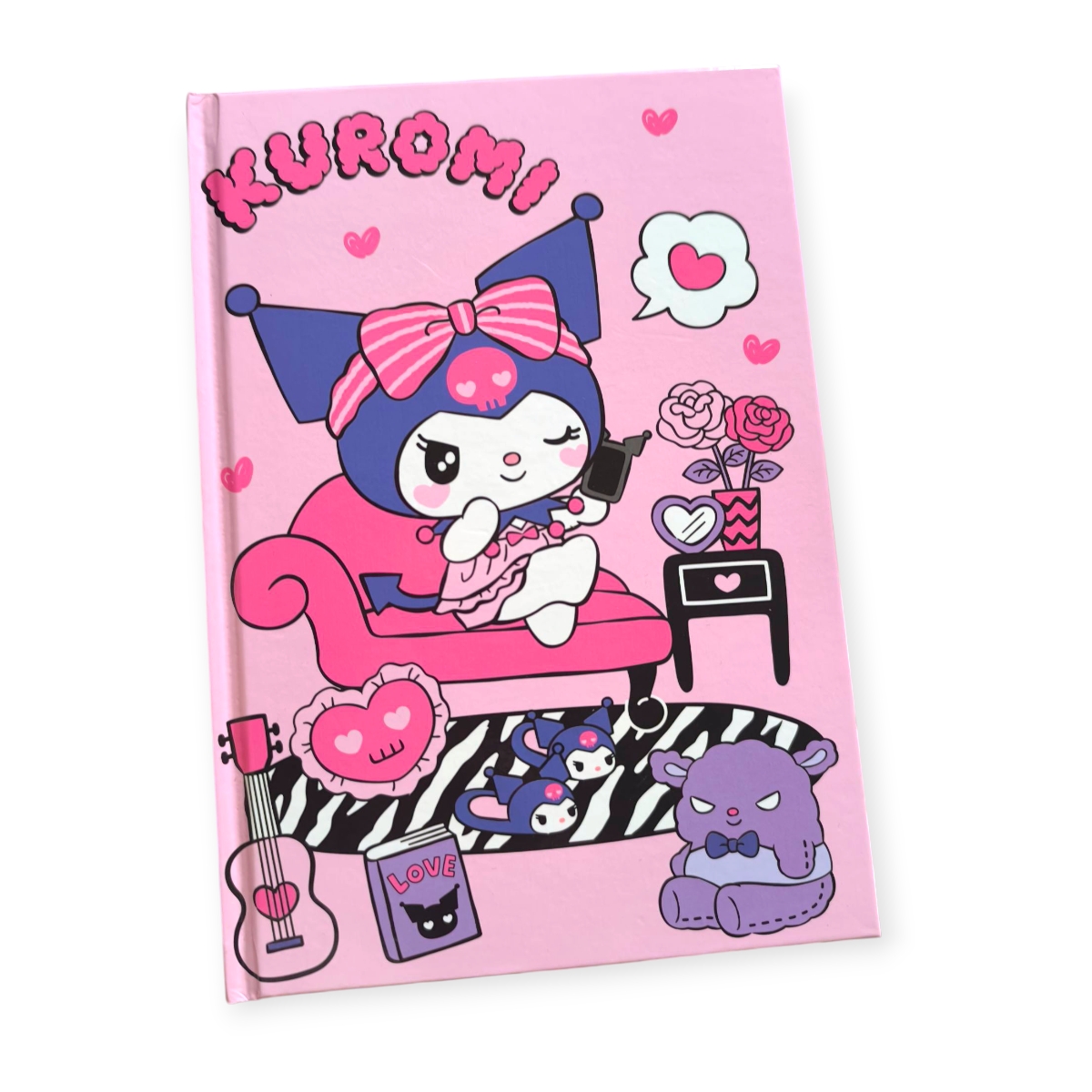 Kuromi jegyzetfüzet A5 lila-rózsaszín borítóval – 80 oldalas füzet