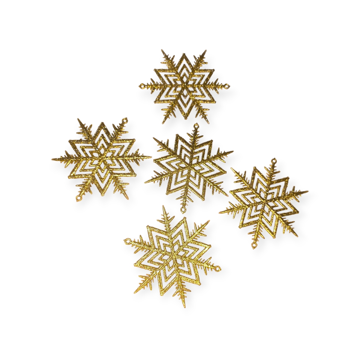Arany csillag karácsonyfadísz – csillogó műanyag díszek (5 db, 10 cm)