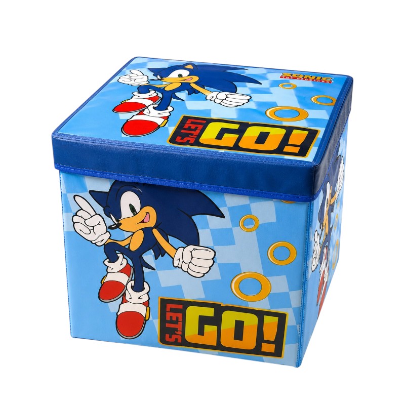 Kék Sonic tárolós zsámoly 30x31x30 cm