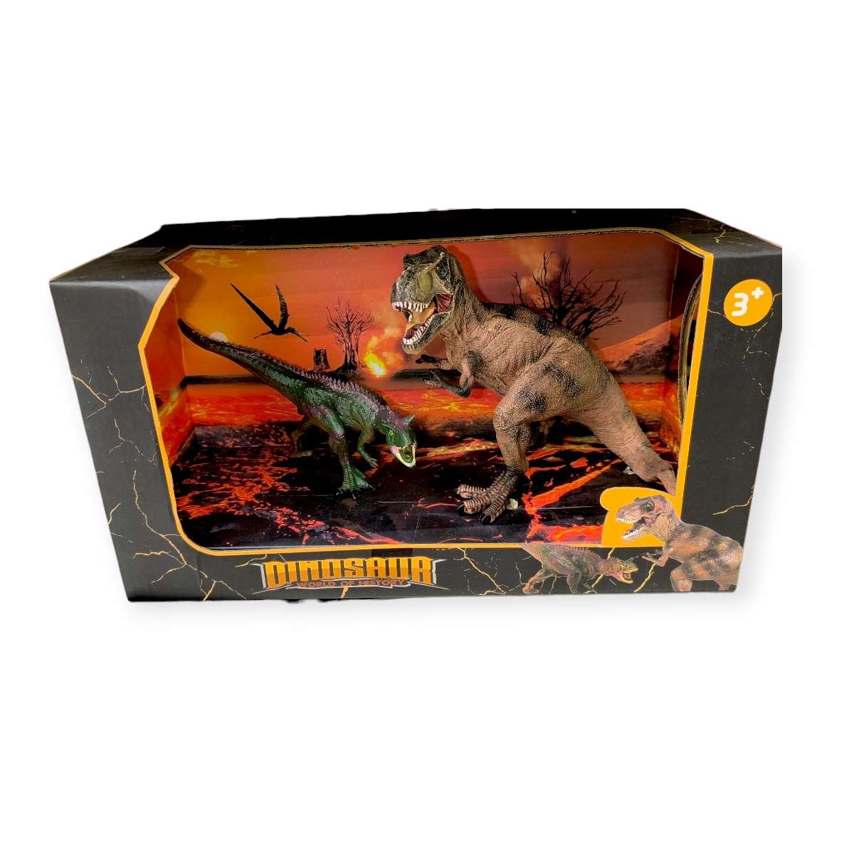 Műanyag dinoszaurusz figurák t-rex és gigantosaurus 17x16 cm - 2 db