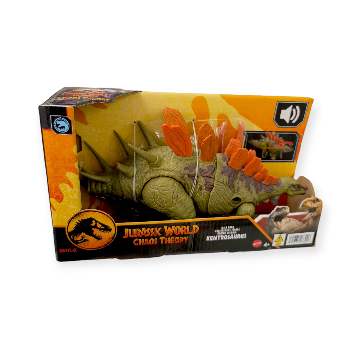 Jurassic World Támadó Dinó hanggal – Kentrosaurus figura, Mattel