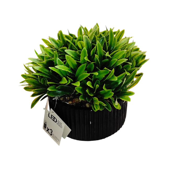 LED-es bordázott cserép művirággal – 16x15 cm, hangulatos otthoni dekoráció