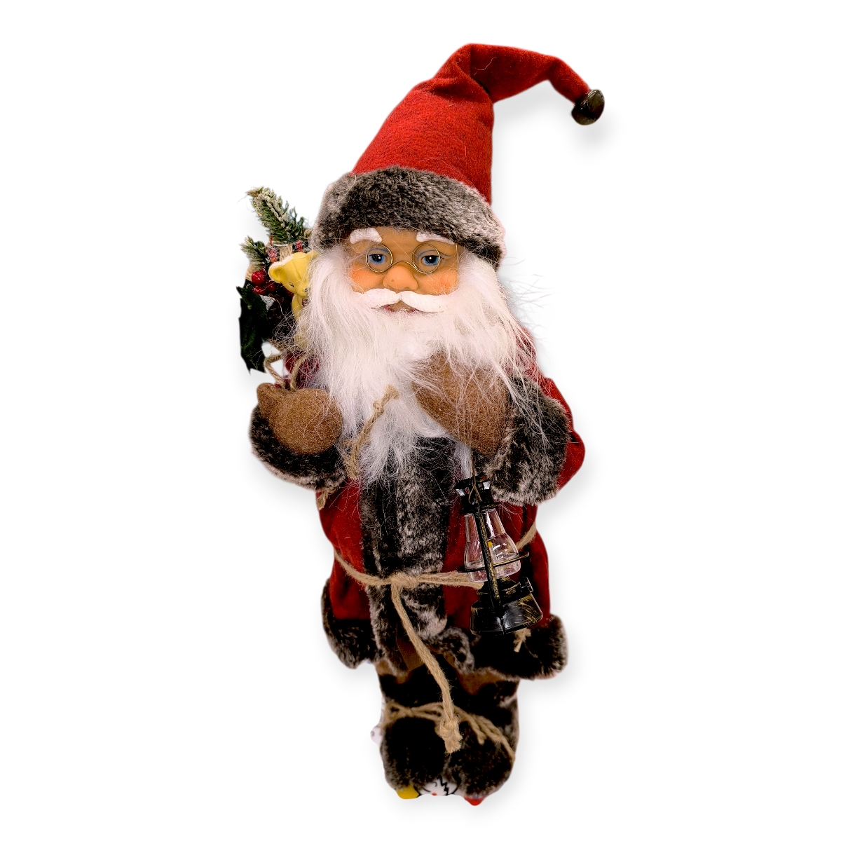 Mikulás dekoratív figura rőzsével 46 cm