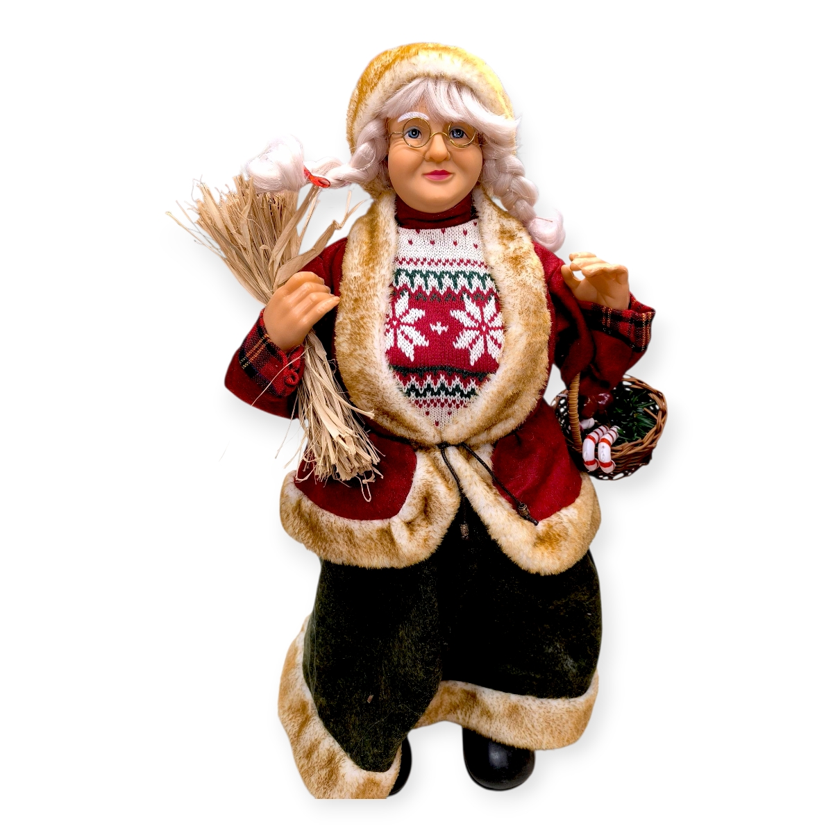 Télanyó dekoratív figura kosárral 61 cm