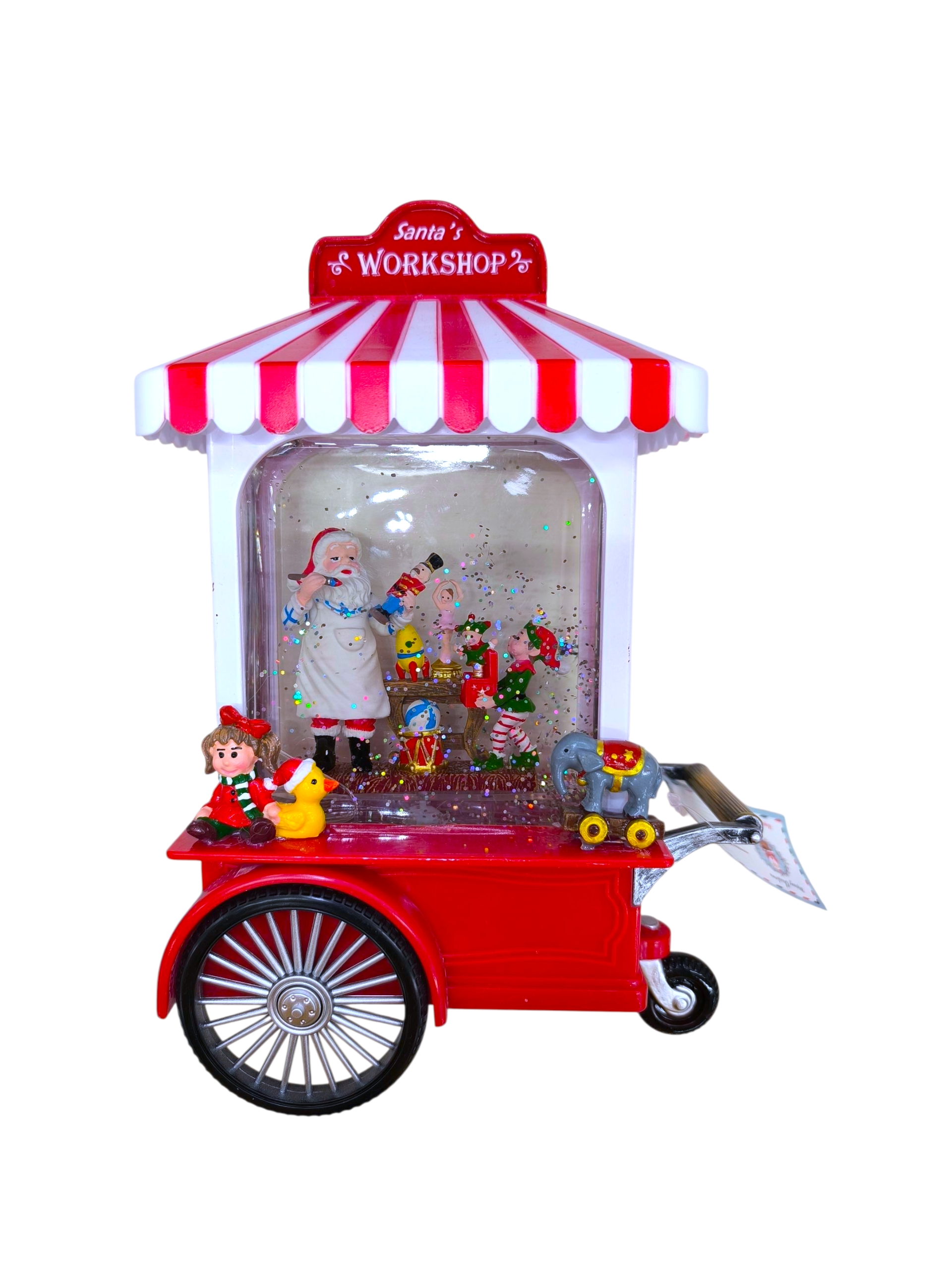 Karácsonyi hógömb Candy Shop LED-del és zenével – 17×9×28 cm