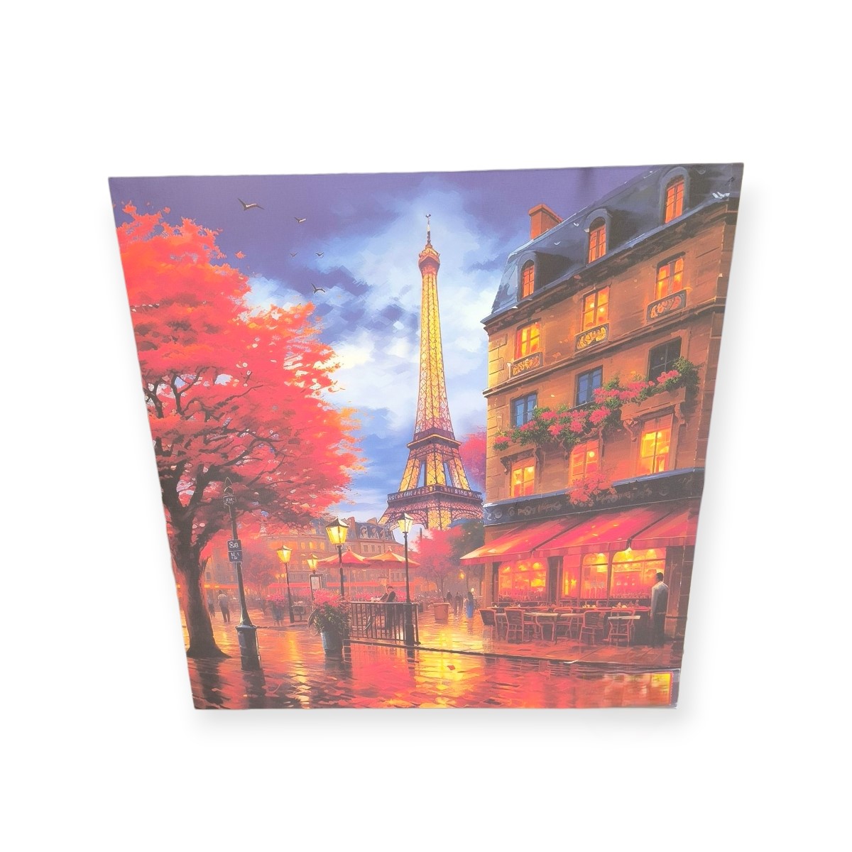 Fali kép LED világítású – Párizs, Eiffel-toronnyal, 50x50x1,5 cm