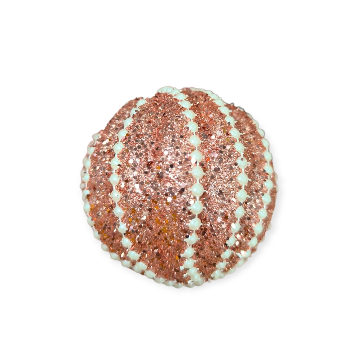 Rózsaszín gyöngycsillám hab karácsonyfadísz Ø8cm