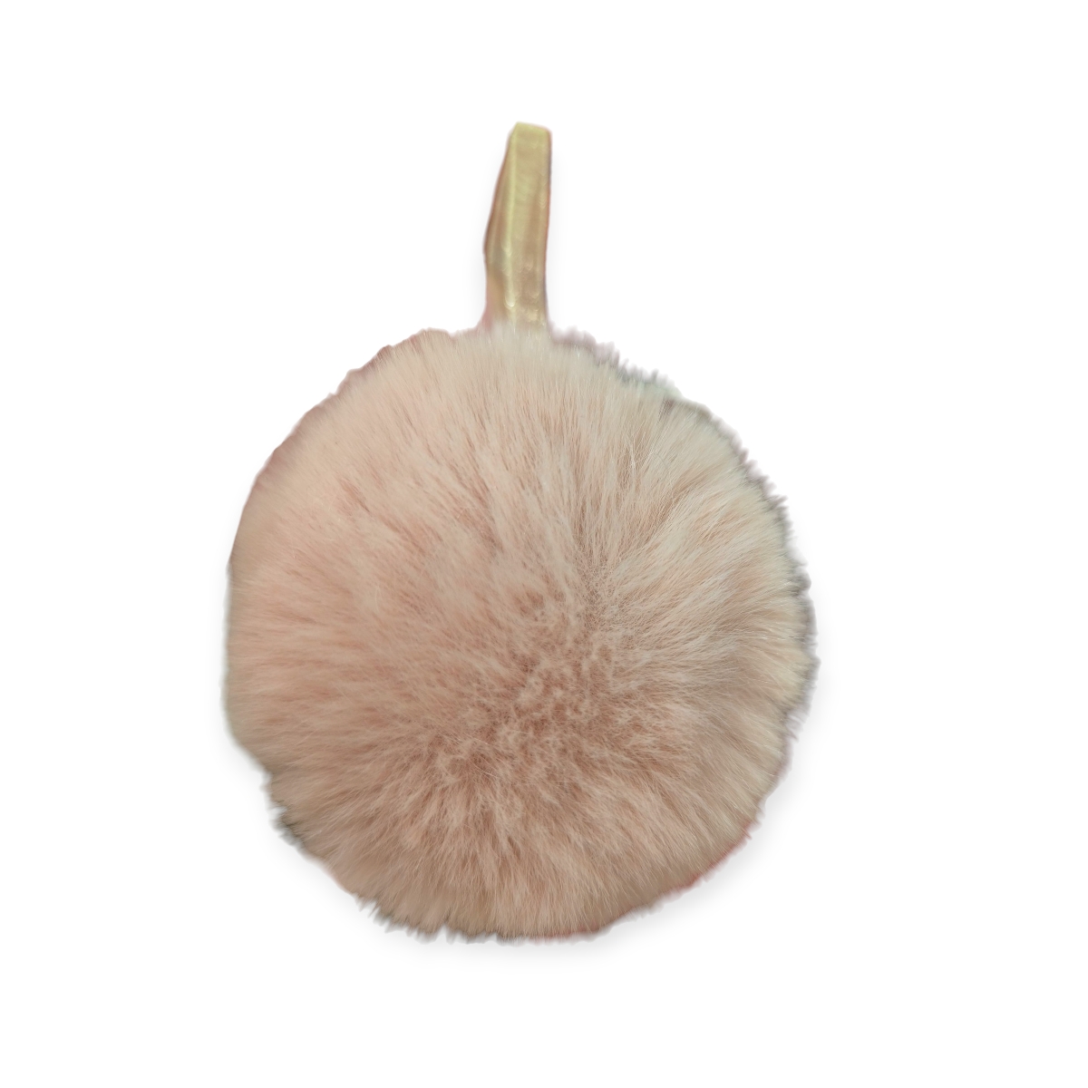 Rózsaszín szőrme karácsonyfadísz gömb – 8 cm