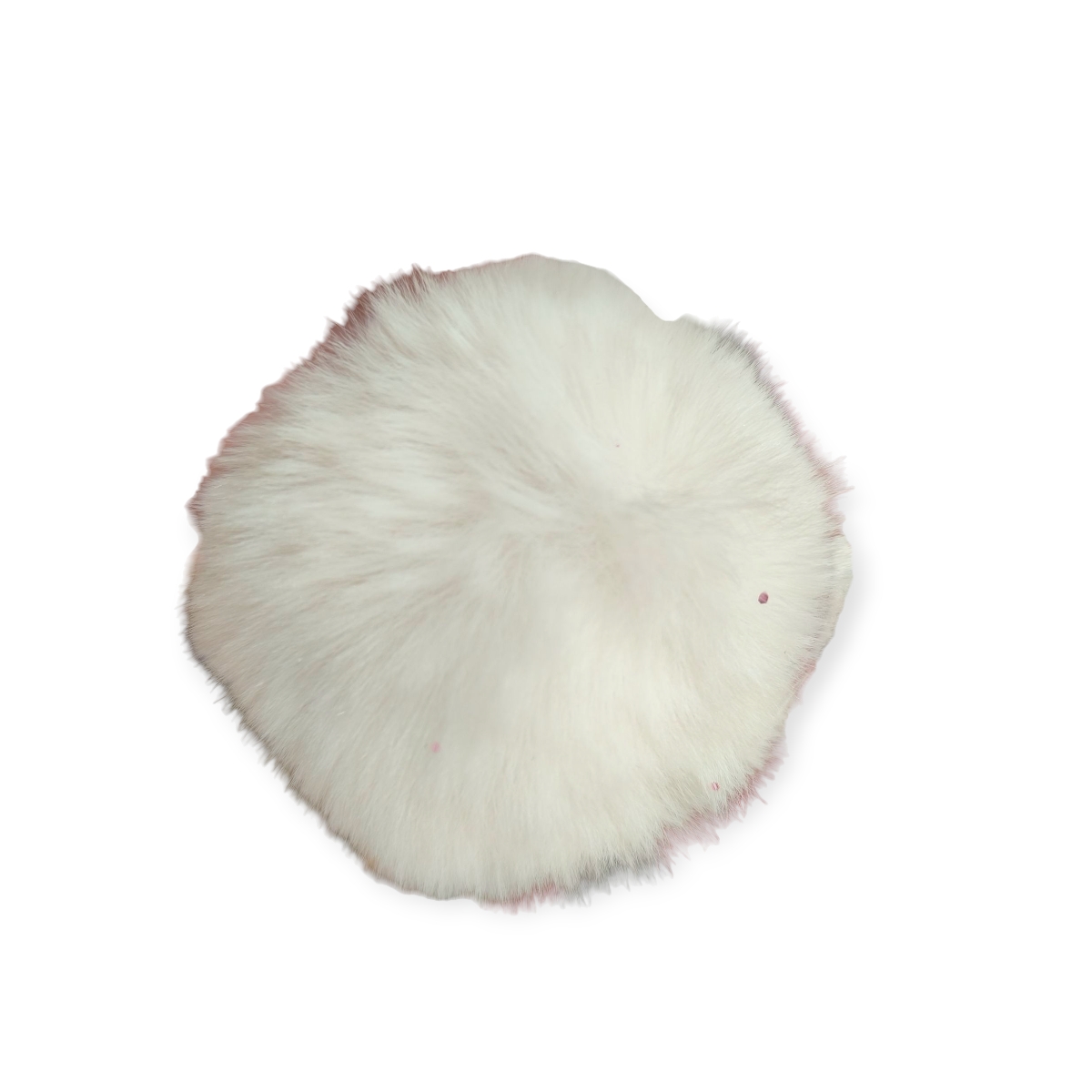 Fehér szőrme karácsonyfadísz gömb – 8 cm