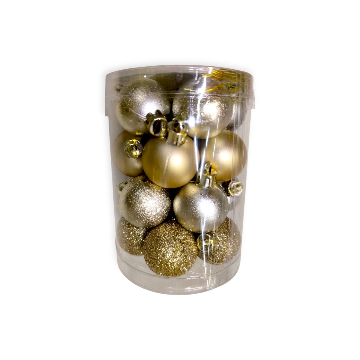 Arany bézs karácsonyfadísz gömb szett 3cm – 20db