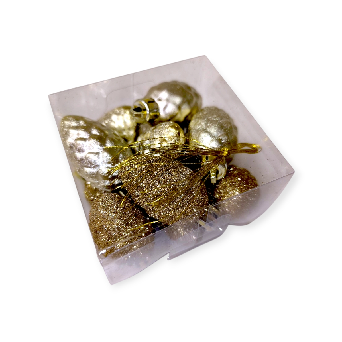 Arany Tobozvarázs karácsonyfadísz szett 5cm – 12db