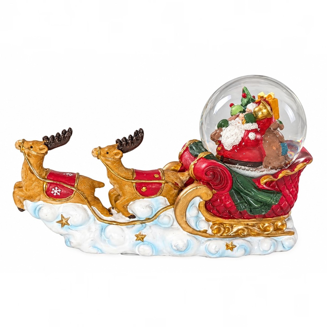 Szarvasos karácsonyi hógömb (11 cm)