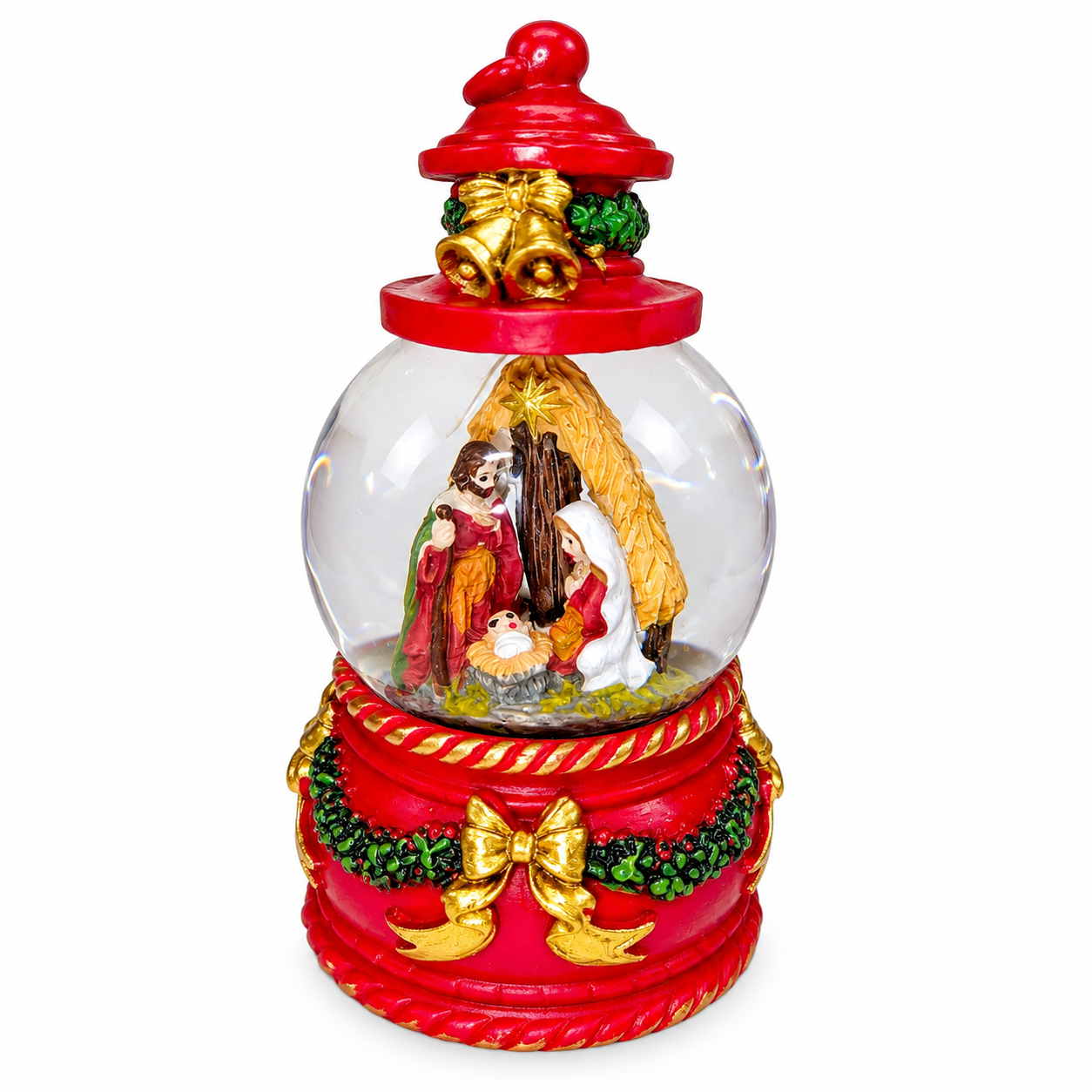 Jézus születése betlehemi karácsonyi hógömb (9 cm)