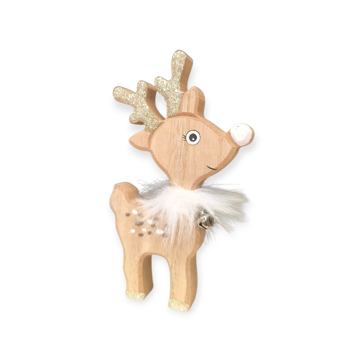Téli Harang karácsonyi fa dekoráció szarvassal és tollal 15cm