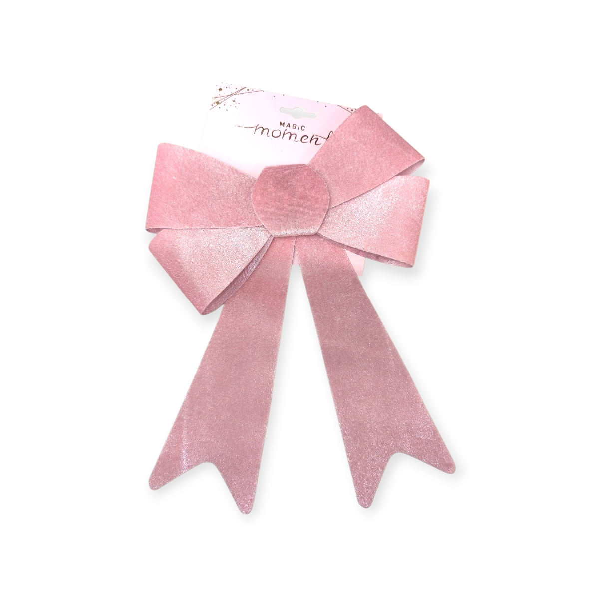 Bársonyos álom rózsaszín karácsonyi masni 30 cm