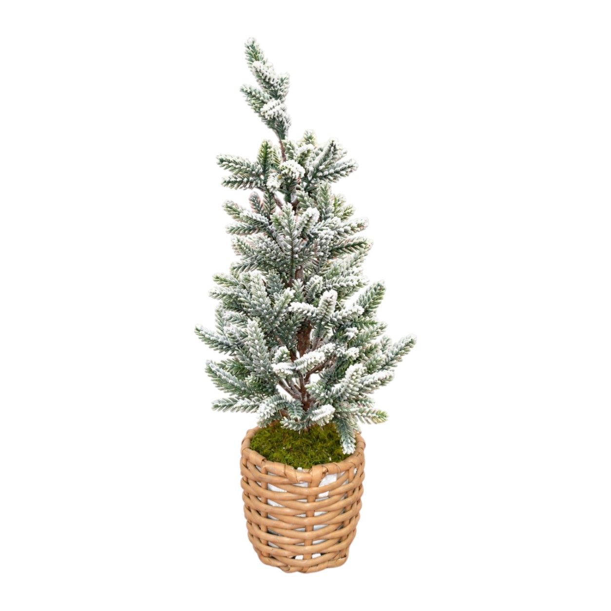 Karácsonyi dekorációs havas műfenyő kaspóban – Prémium asztali fenyőfa 45 cm