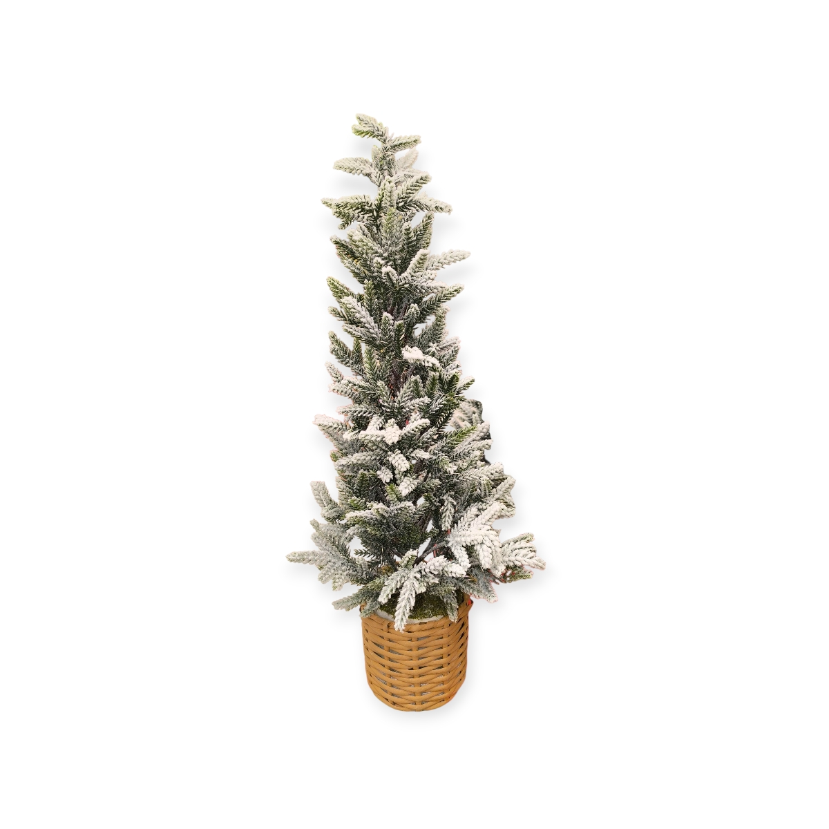 Dekoratív havas karácsonyfa LED-del és cseréppel 60cm