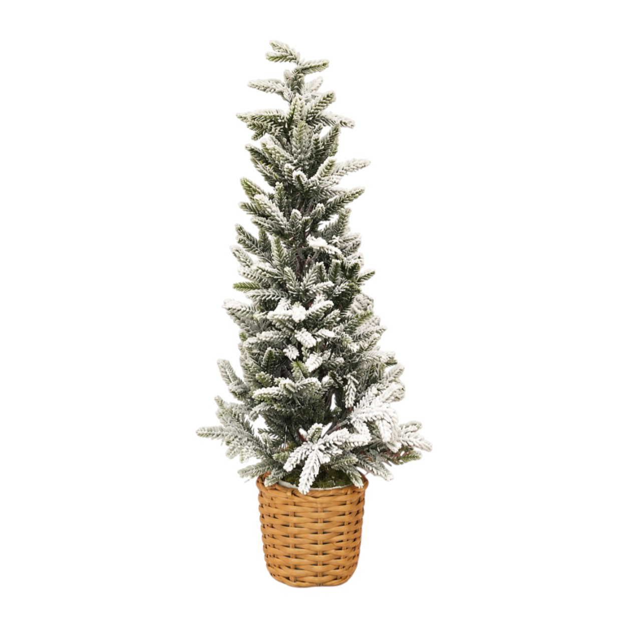 Műfenyő cserépben LED világítással – Havas dekoratív karácsonyfa 60 cm