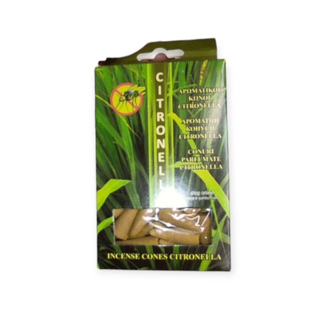 Szúnyogriasztó citronella illatkúpok tartóval – 20 darabos készlet
