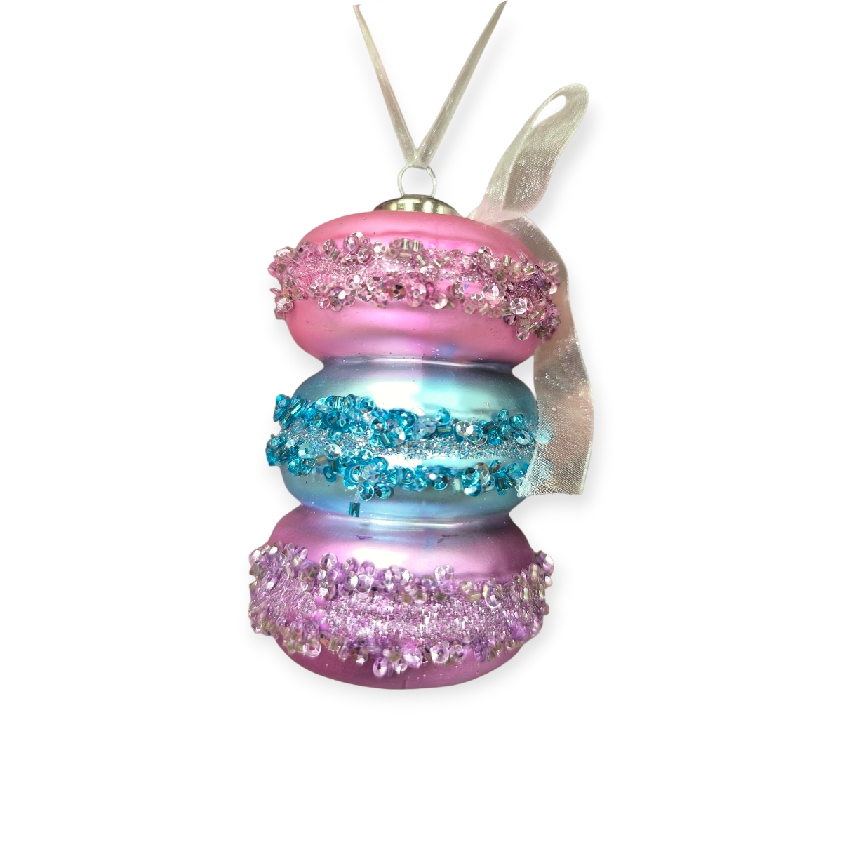 Karácsonyfadísz 3D macaron színes 10cm