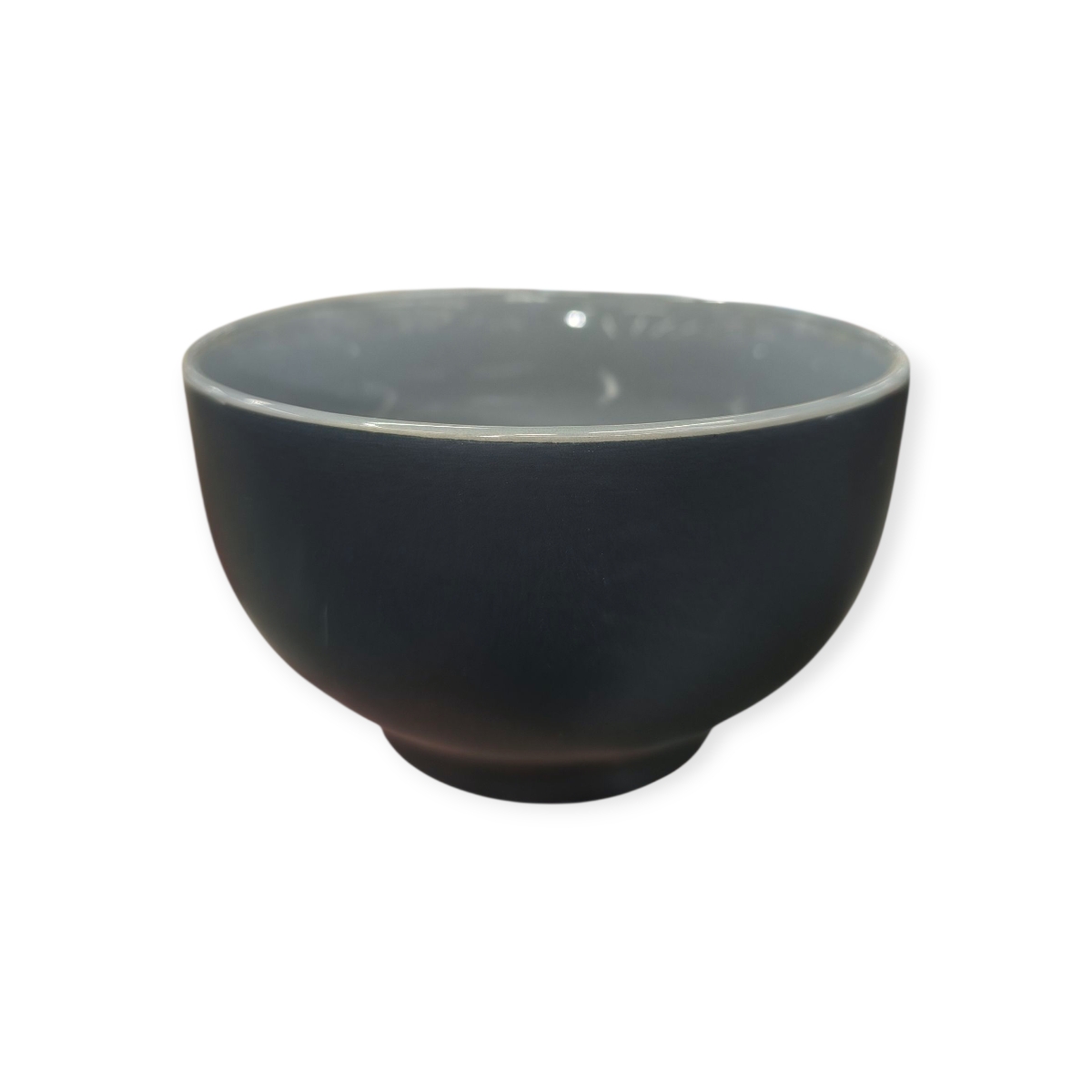 Matt antracit-fényes szürke kerámia leveses tál – 600 ml