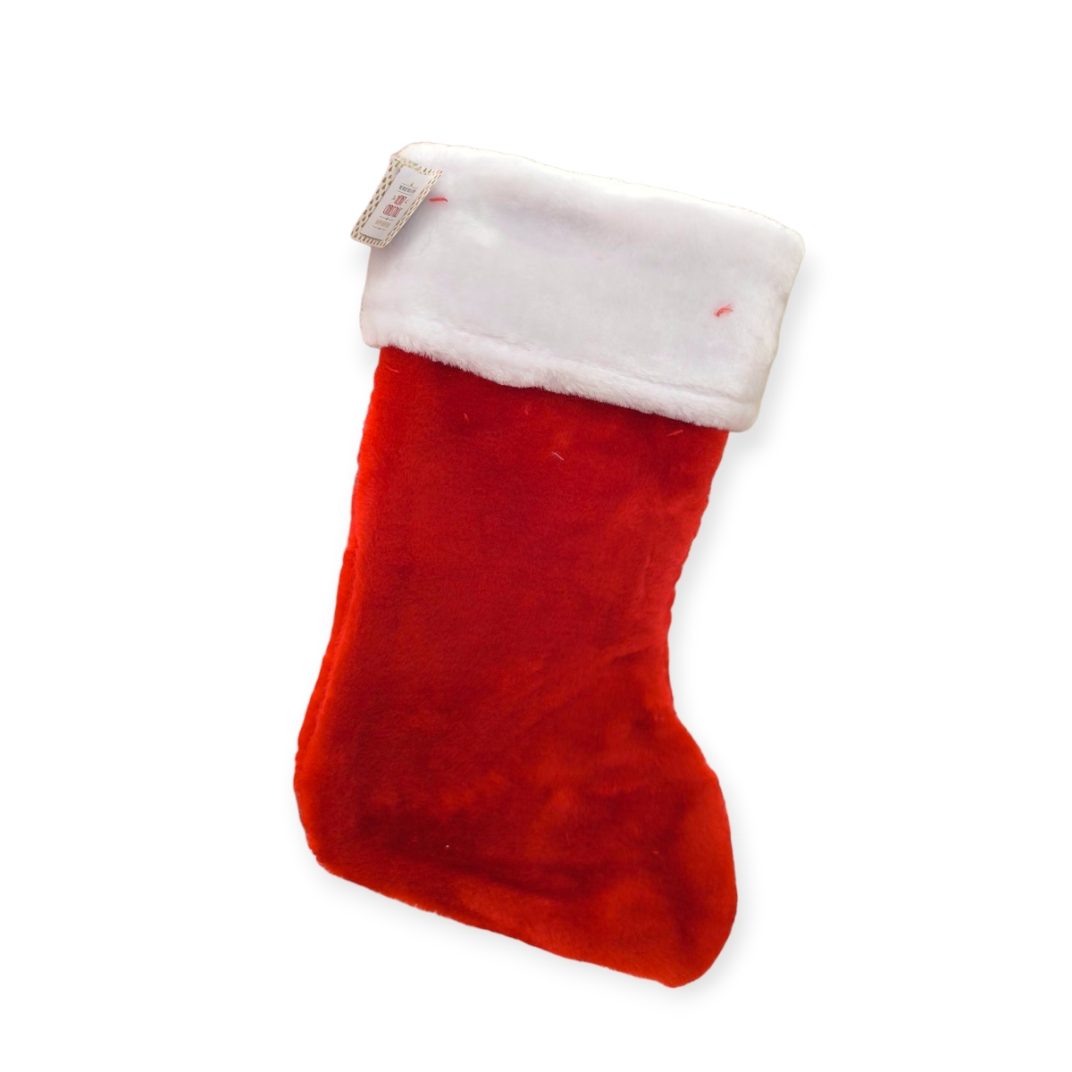 Piros fehér karácsonyi mikuláscsizma szőrmével 37cm