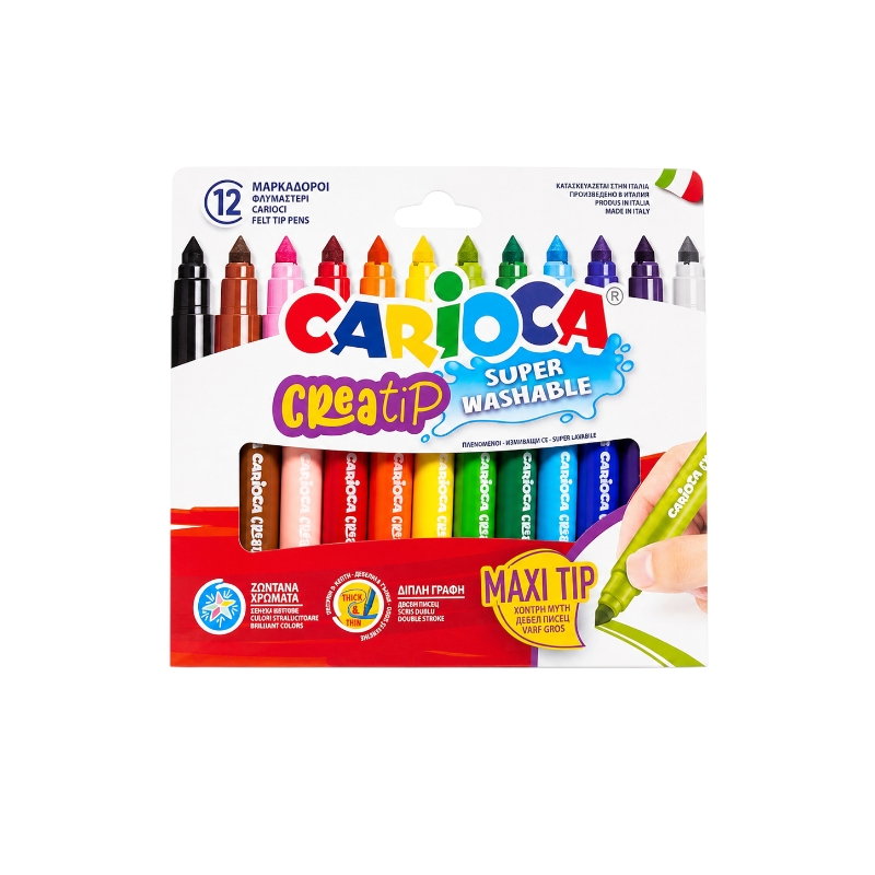 Carioca mosható vastag filctollkészlet 12 darab
