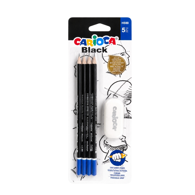 Carioca HB2 grafitceruza radírral 5 darab