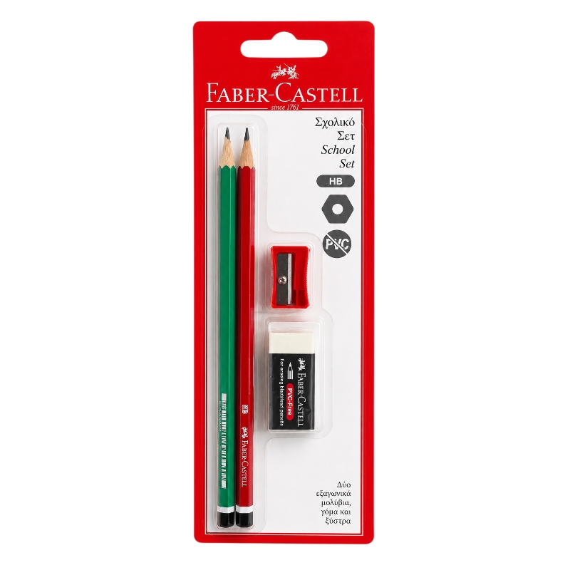 Faber-Castell HB grafitceruza készlet radírral és hegyezővel 4 darab