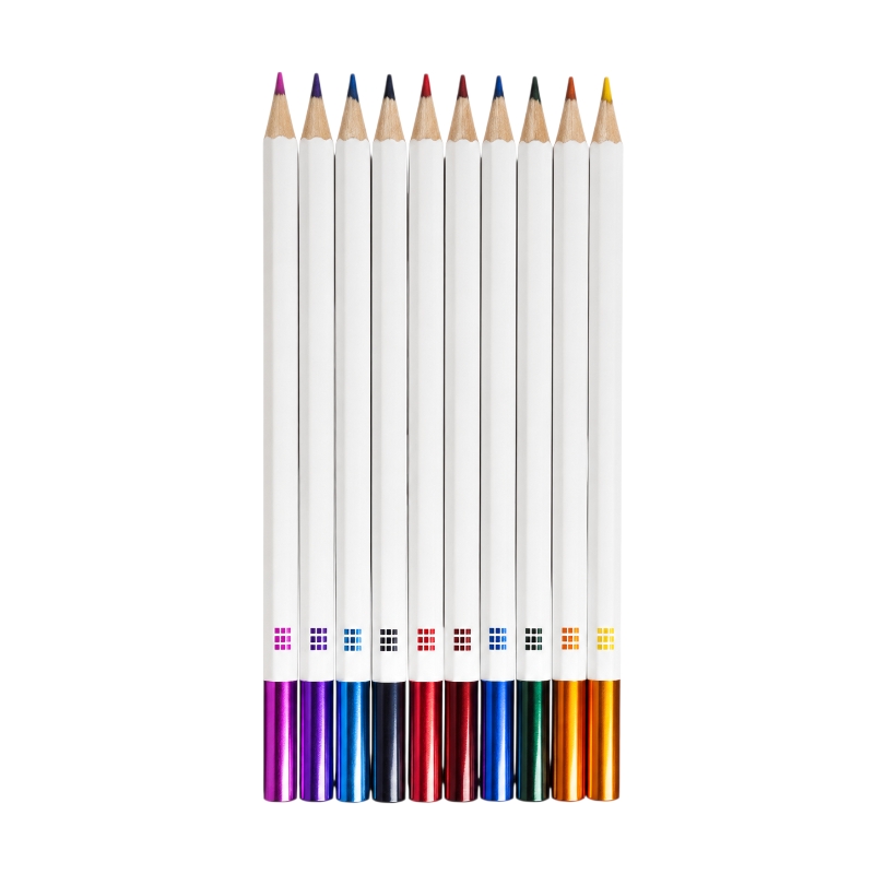 HB fehér grafitceruza színes radírral 10 darab