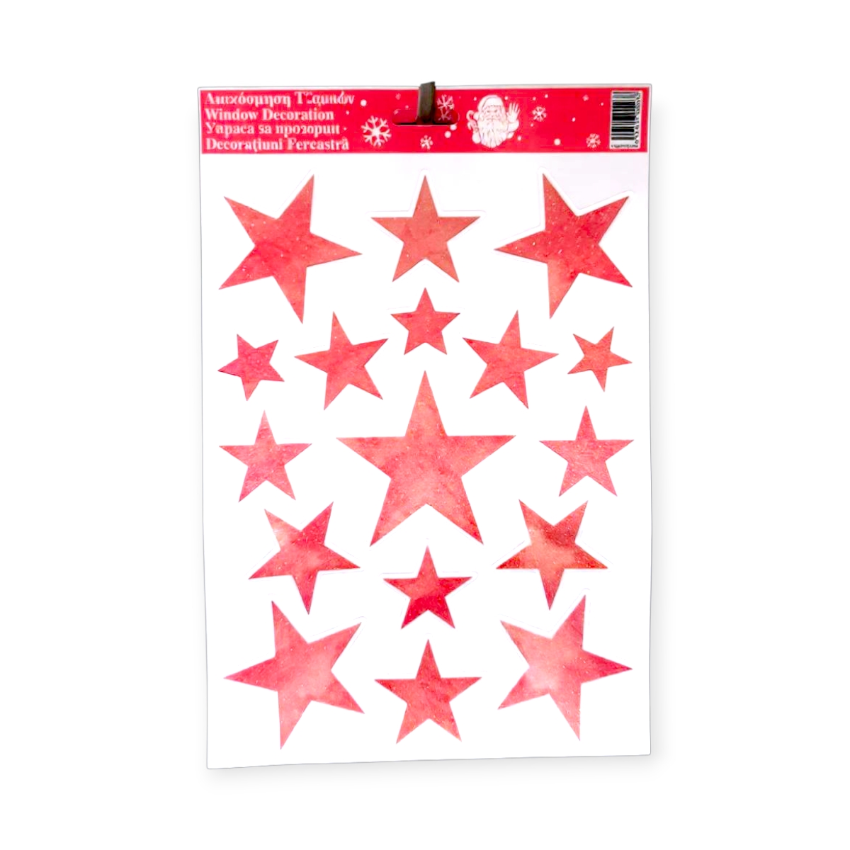 Karácsonyi ablakmatrica csillag rózsaszín 20x27cm
