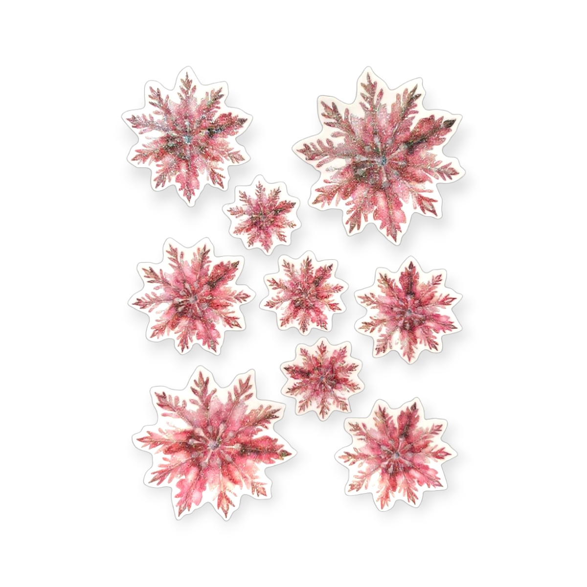 Karácsonyi ablakmatrica pehely rózsaszín 20x27cm