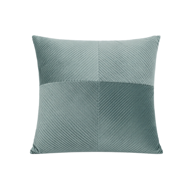 Mentazöld bársony díszpárna rombusz mintával – 45 × 45 cm