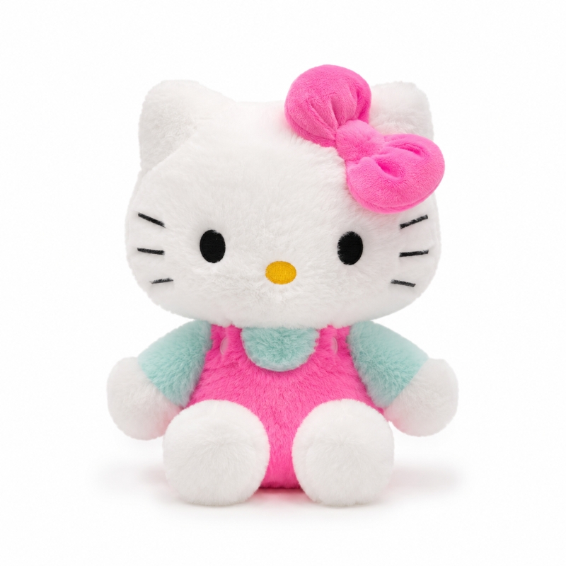 Hello Kitty plüss figura rózsaszín ruhában – 28 cm