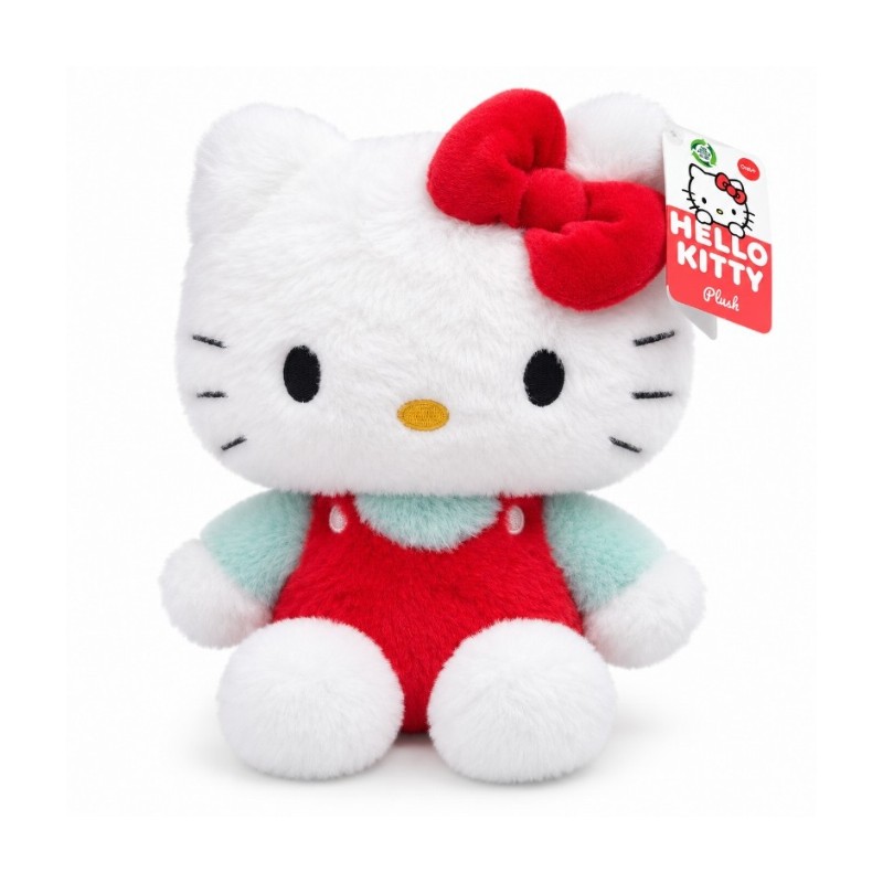 Hello Kitty plüss figura piros ruhában – 28 cm