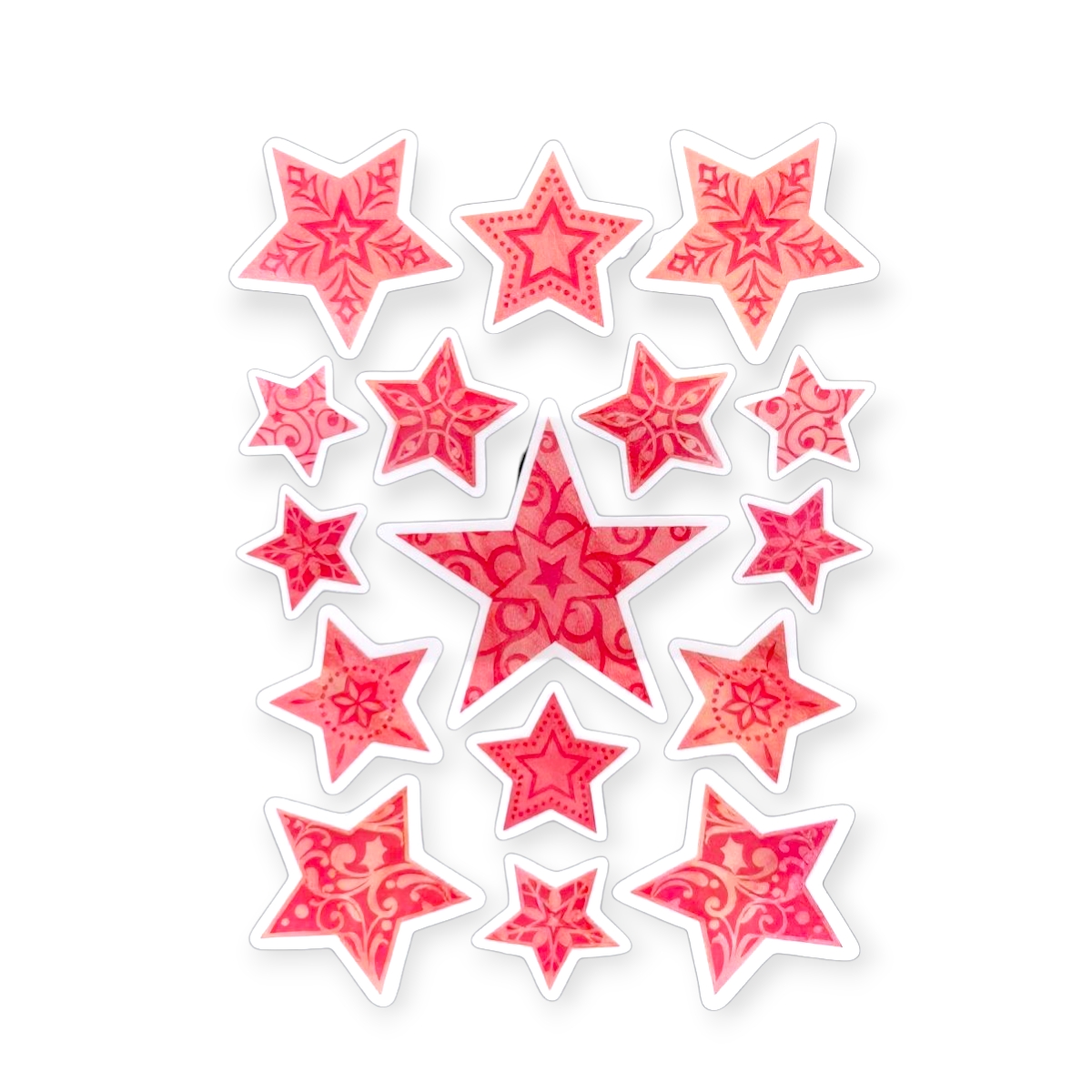 Rózsaszín csillag karácsonyi ablakmatrica 20x27 cm