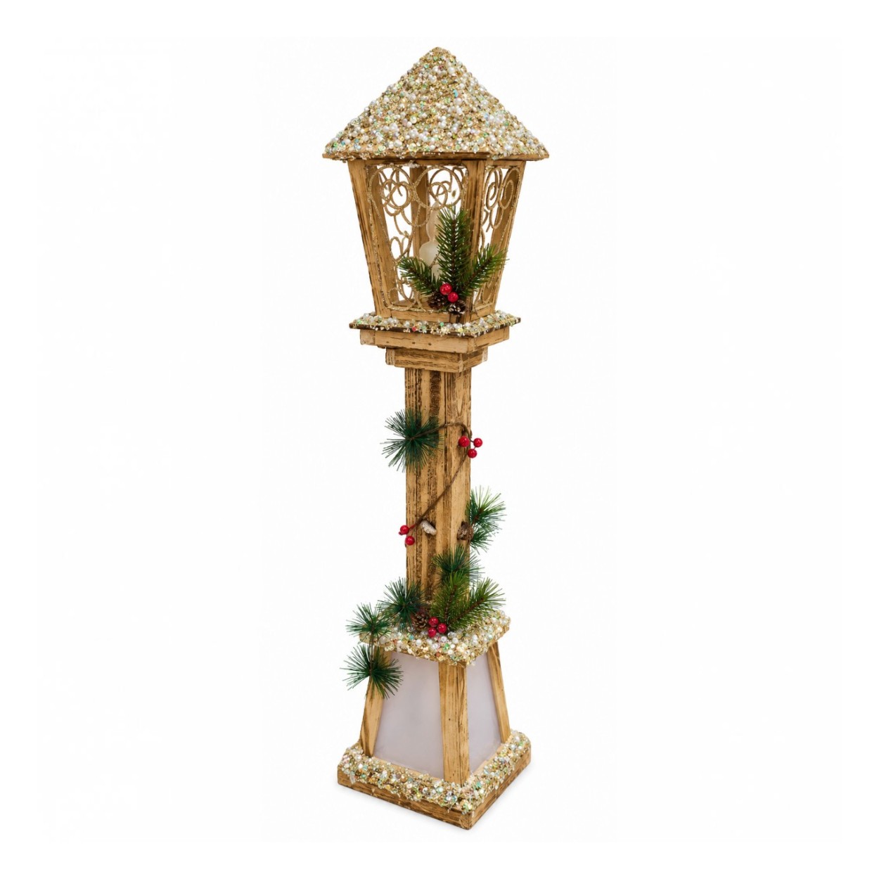 Karácsonyi fa padlólámpás LED gyertyával, 80 cm
