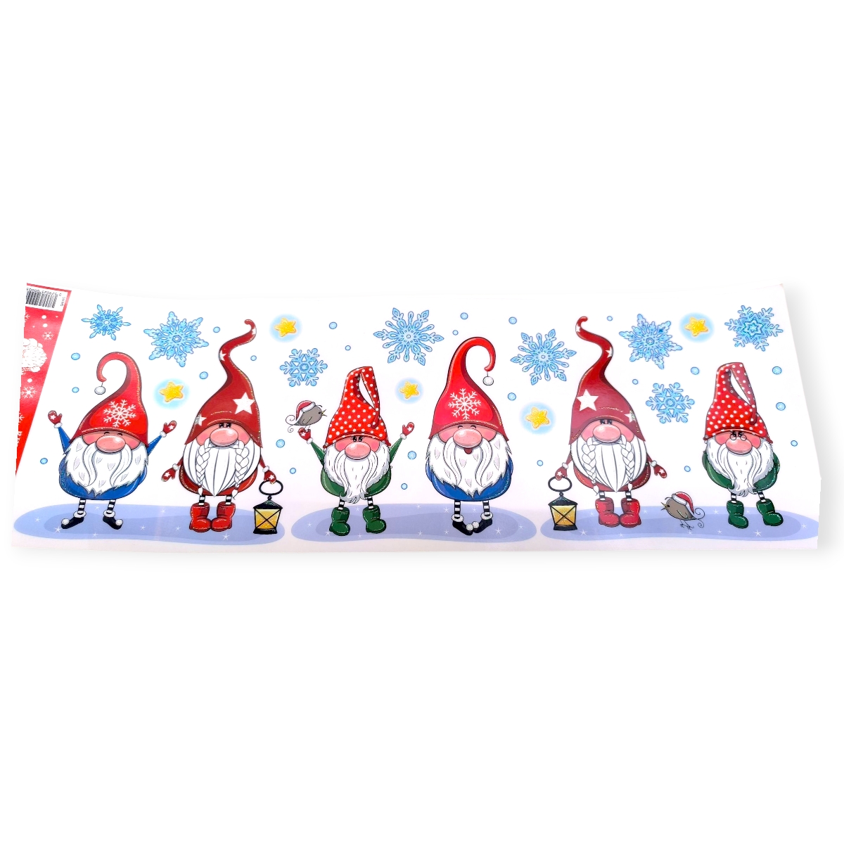 Karácsonyi ablakmatrica manókkal csillámmal 60x20cm